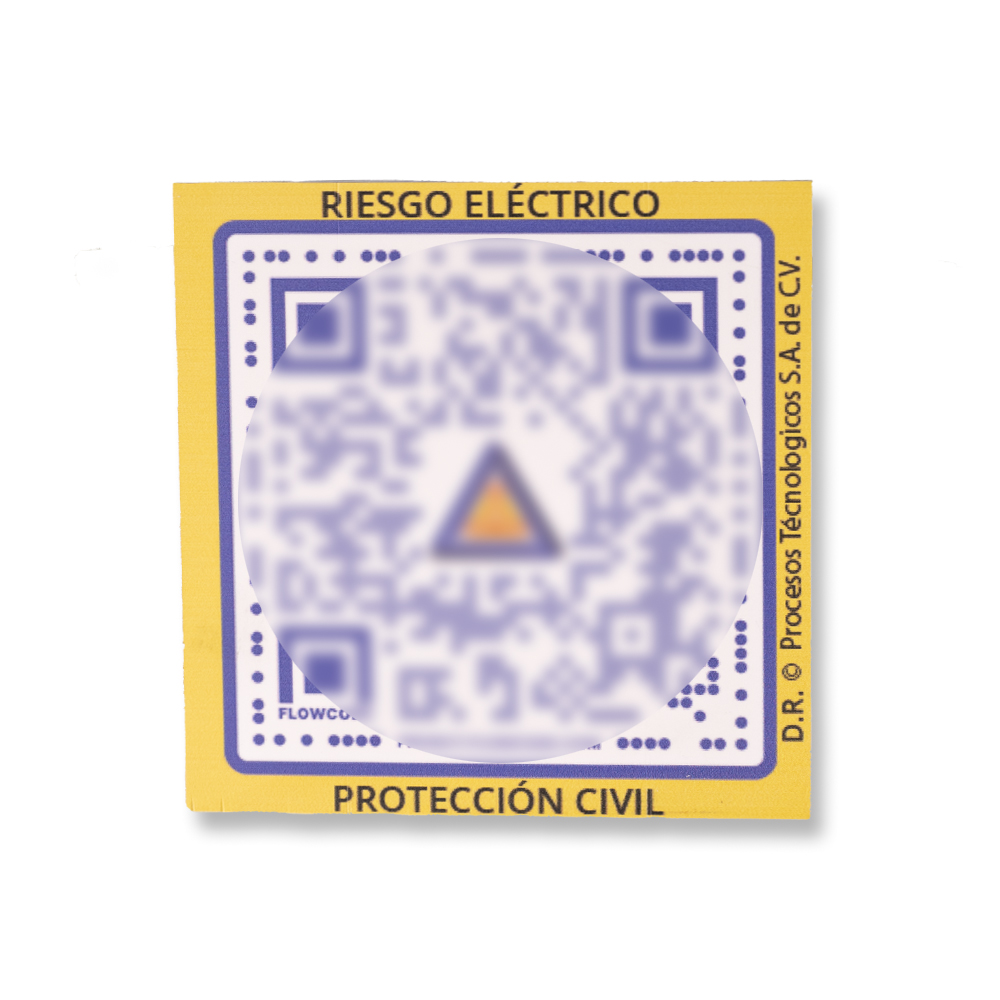 Código QR de  Protección Civil “RIESGO ELÉCTRICO” ©