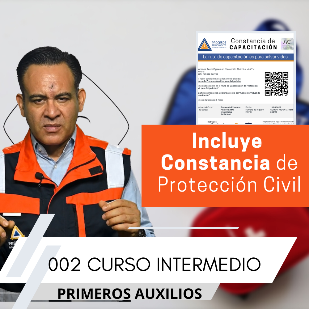 Constancia de proteccion civil primeros auxilios nivel intermedio