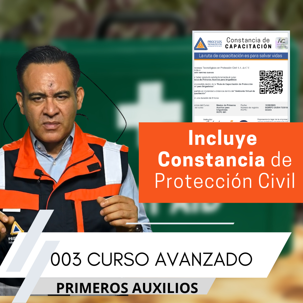 Constancia de proteccion civil primeros auxilios nivel avanzado