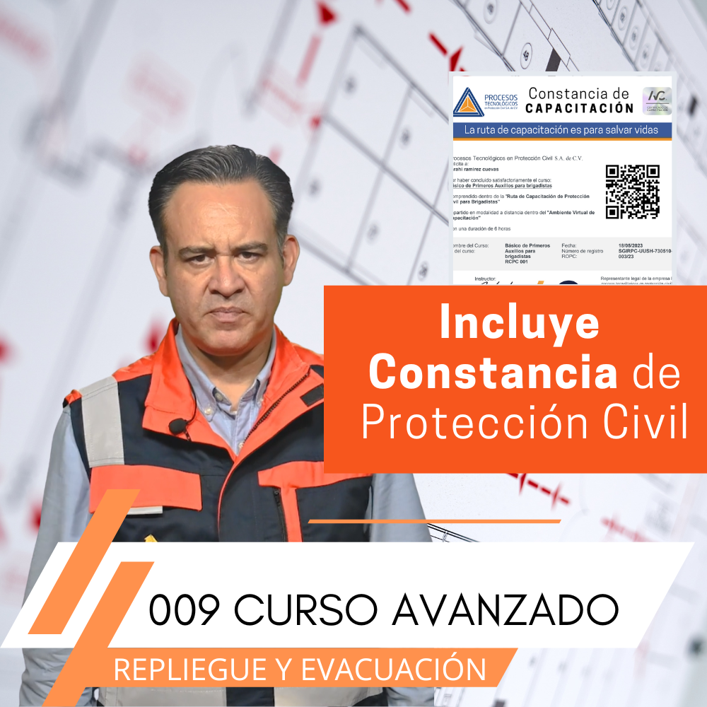 Constancia de proteccion civil repliegue y evacuación nivel avanzado